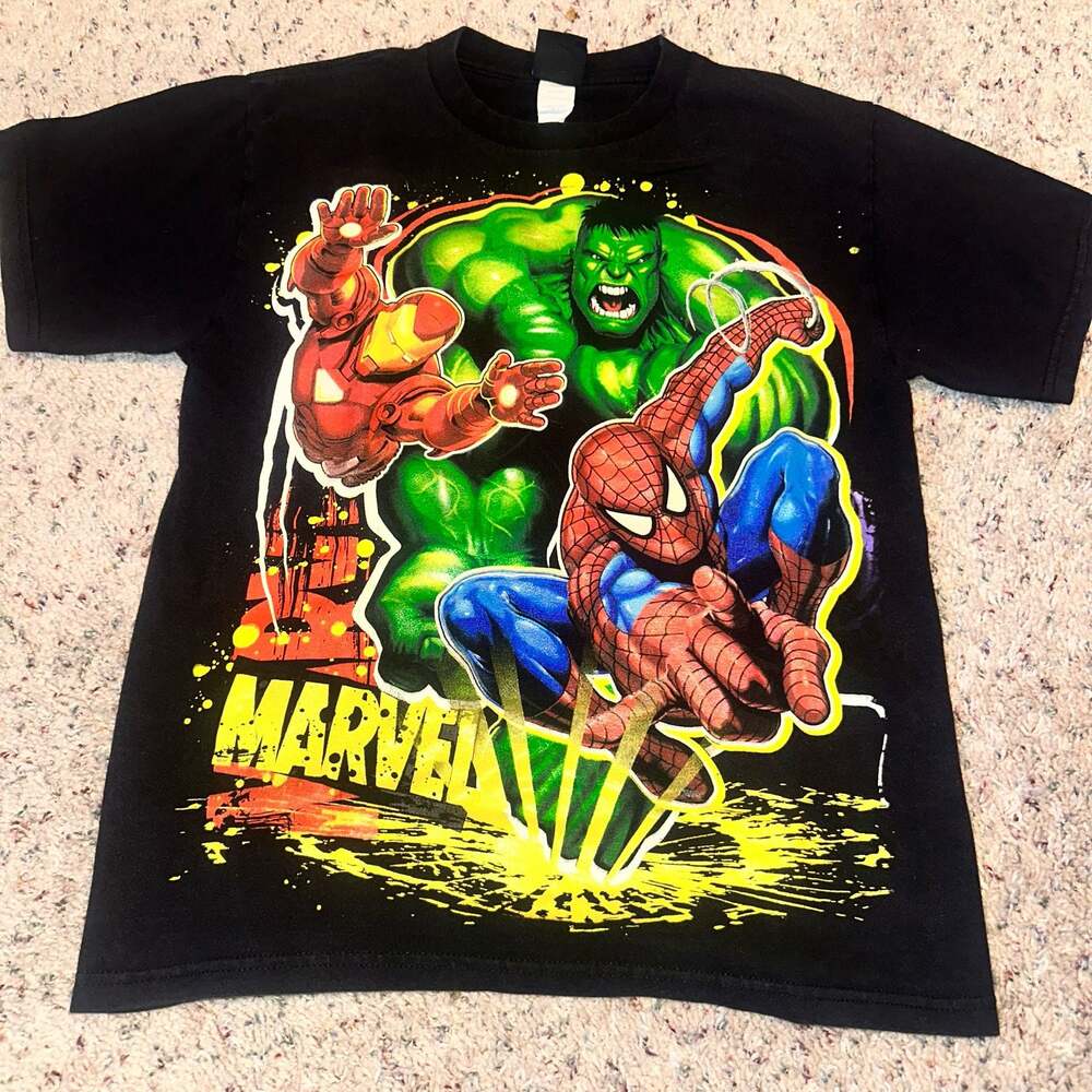 Marvel Avengers Graphic T-Shirt Spider-Man Iron Man Hulk